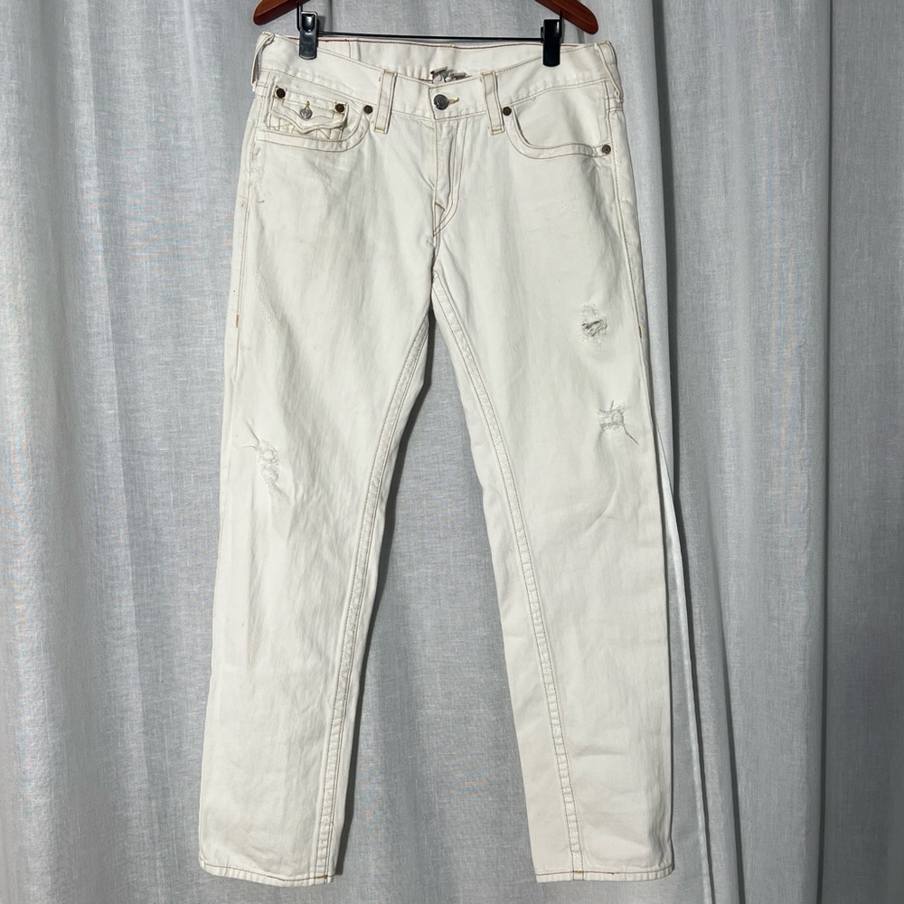 True Religion “Ricky” Off-White Denim Jeans